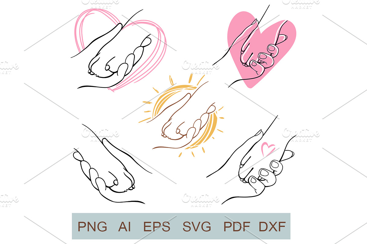 Paw Dog Human Hand in Heart, an Animal Illustration by Watercolor dreams (Photo 1 of 2)