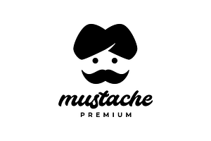 Mustache Men Style Modern Logo