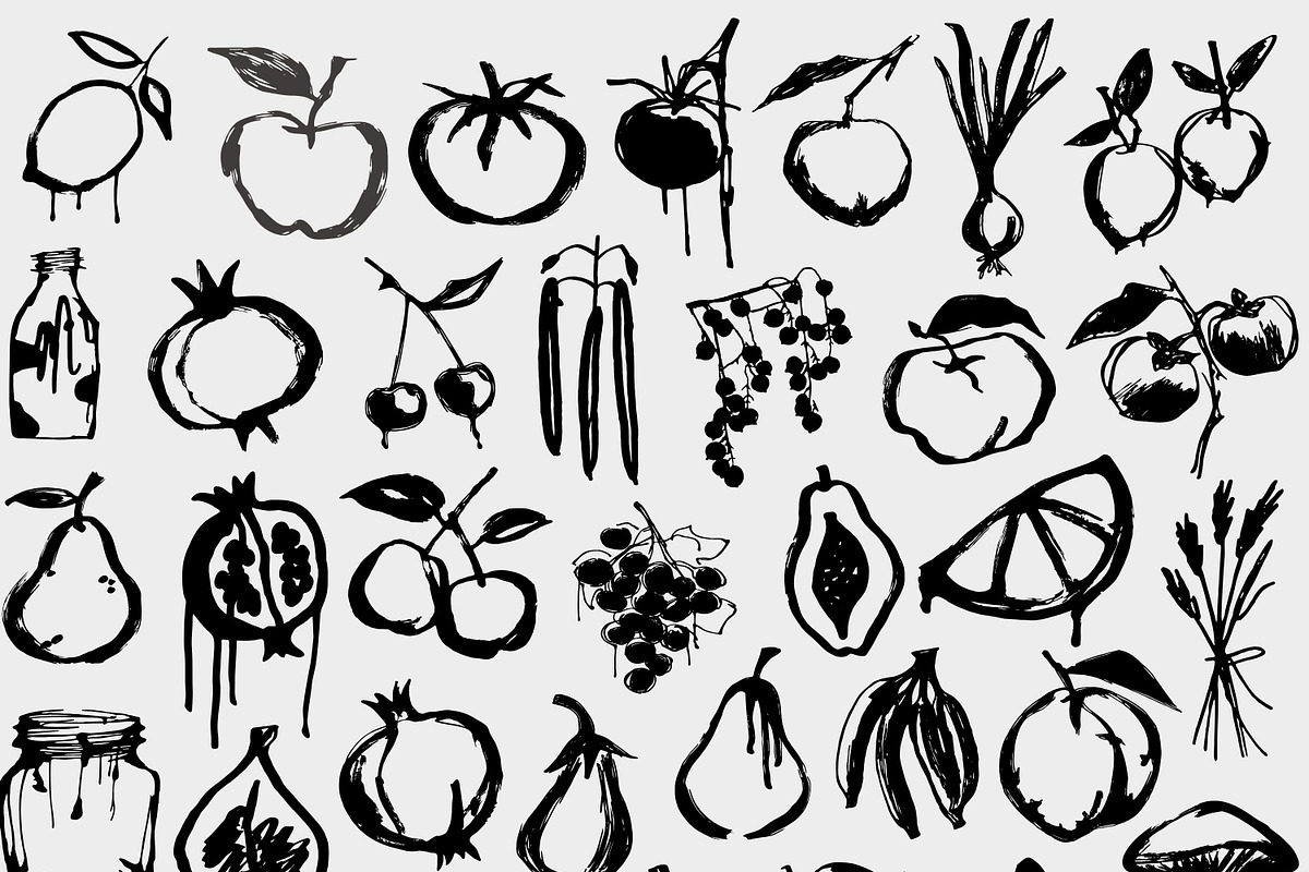 Organic Market 116 Ink Illustrations, a Food Illustration by Veyla (Photo 4 of 15)