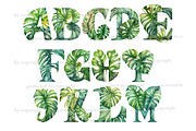 Monstera Alphabet Clipart, a Seasonal Illustration by GlamArtZhanna (Thumbnail 2 of 5)