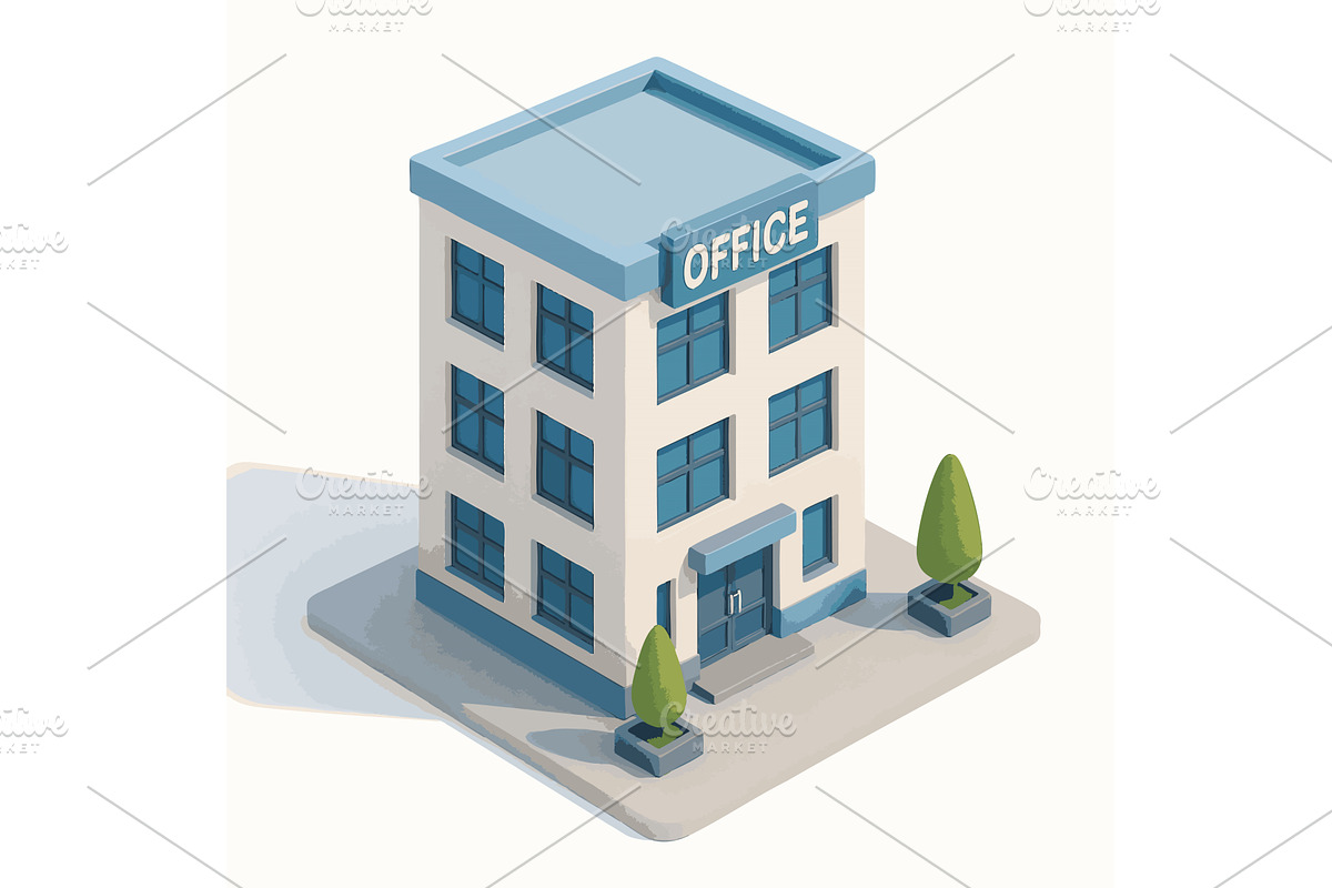 Modern Office Building vector, an Object Illustration by AlexArt