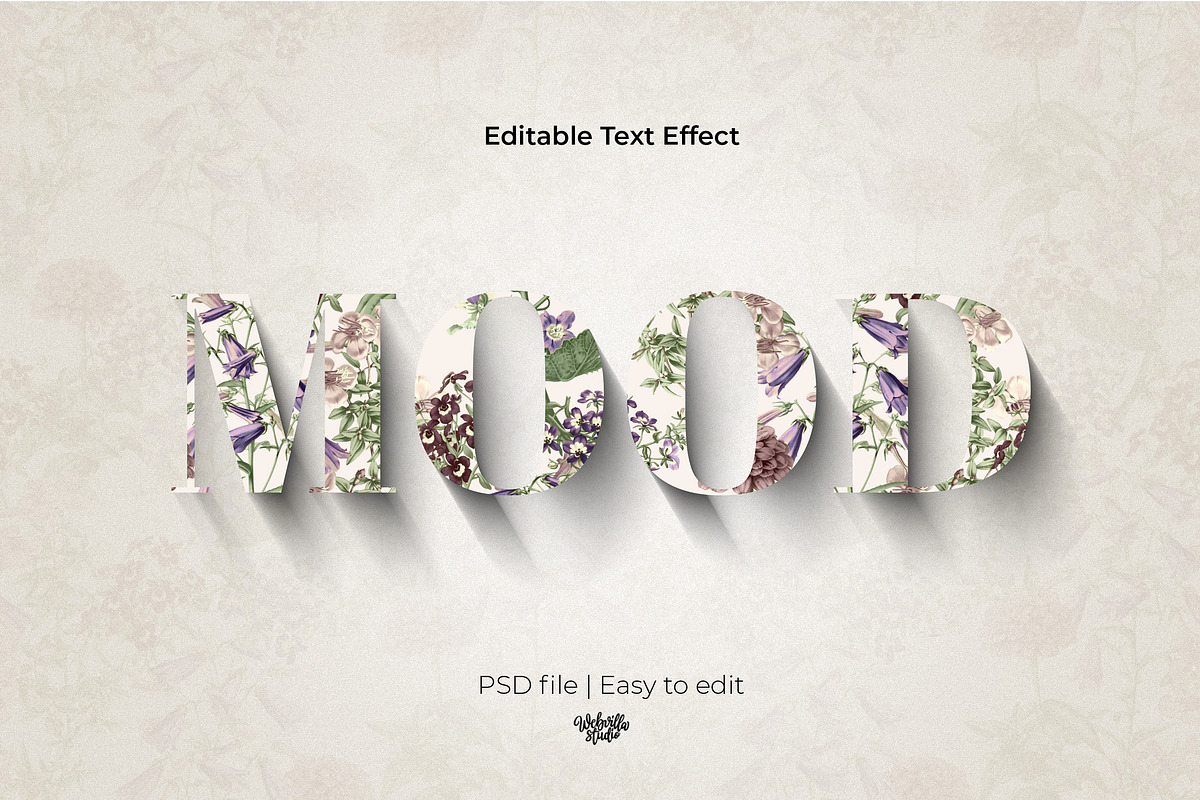 Elegant Floral Text Effect, a Layer Style Add-On by Webvilla Studio (Photo 1 of 2)