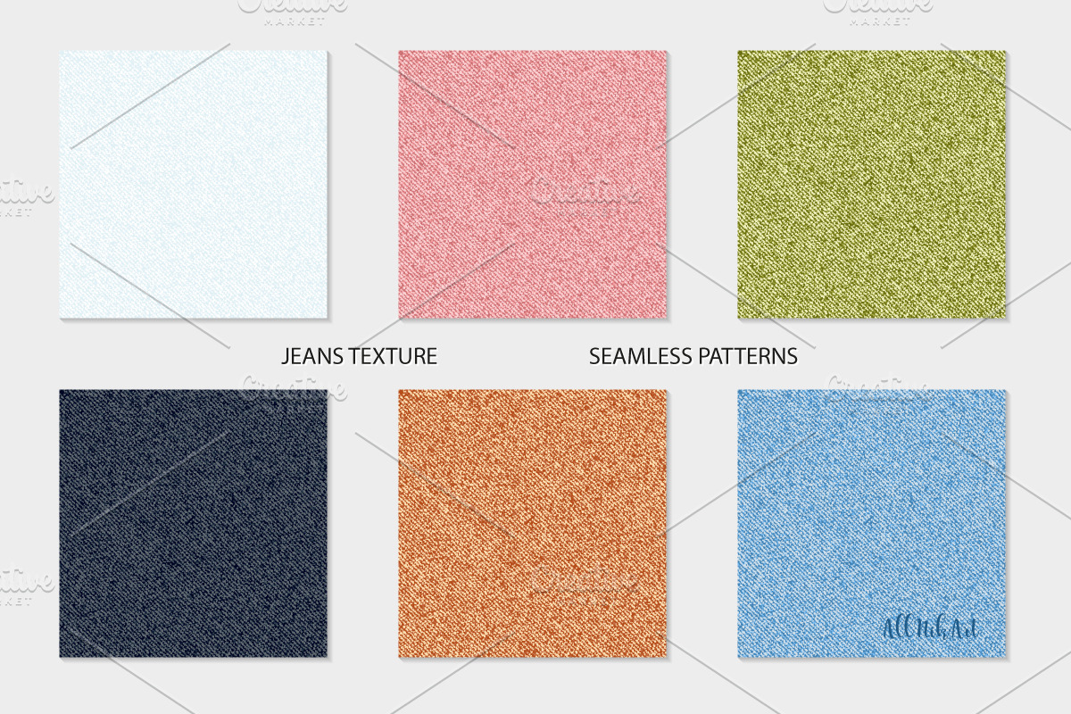 Denim Texture Seamless Patterns, a Texture Graphic by AllNikArt (Photo 2 of 3)