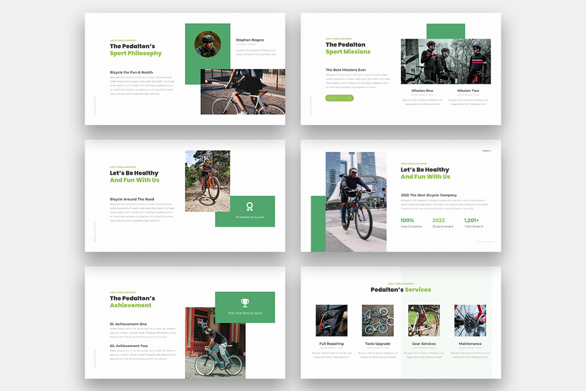 Pedalton Bicycle Sport Google Slides, a Presentation Template by kerismaker (Photo 3 of 6)