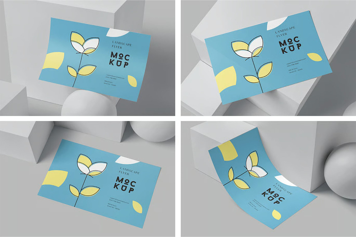 US Half Letter Size Brochure Mockups, an Advertising Mockup by megostudi0 (Photo 1 of 6)