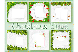 Christmas frames vector set