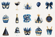 New Year's Midnight Glam Clipart, an Illustration by NadiaTheronArt (Thumbnail 2 of 5)