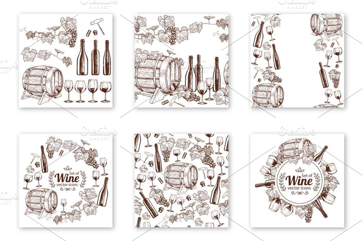 Wine Sketch Illustrations, a Decorative Illustration by DruZhi Art (Photo 2 of 5)