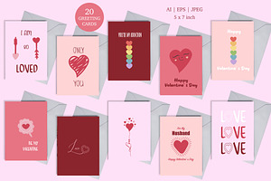 Valentine's day Cards in Minimalism