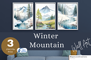 Winter Mountain Landscape Printable, a Poster Template by MagicLove Creations (Thumbnail 1 of 8)
