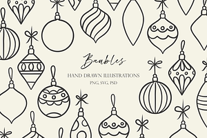 Hand Drawn Bauble Illustrations