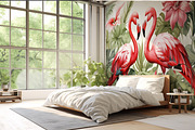 Hand drawn flamingo wallpaper, a Wallpaper Graphic by Muzi pear studio (Thumbnail 8 of 12)