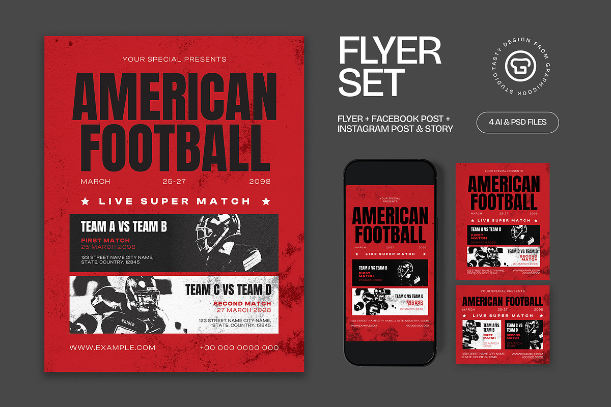 Amercian Football Flyer, a Flyer Template by graphicook (Photo 1 of 3)