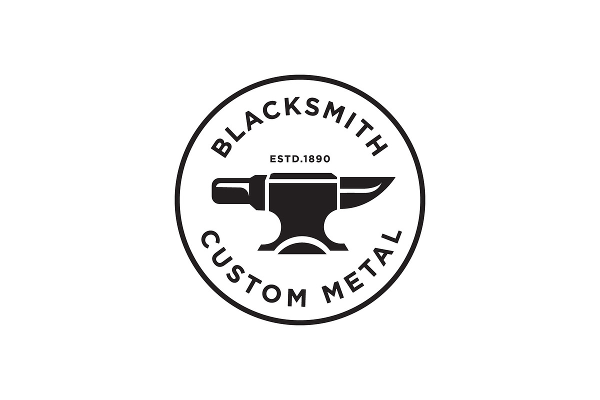 Iron Anvil Blacksmith Forge Logo, a Branding & Logo Template by funpixel