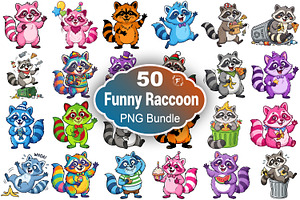 Funny Raccoon Clipart, an Animal Illustration by Forhadx5