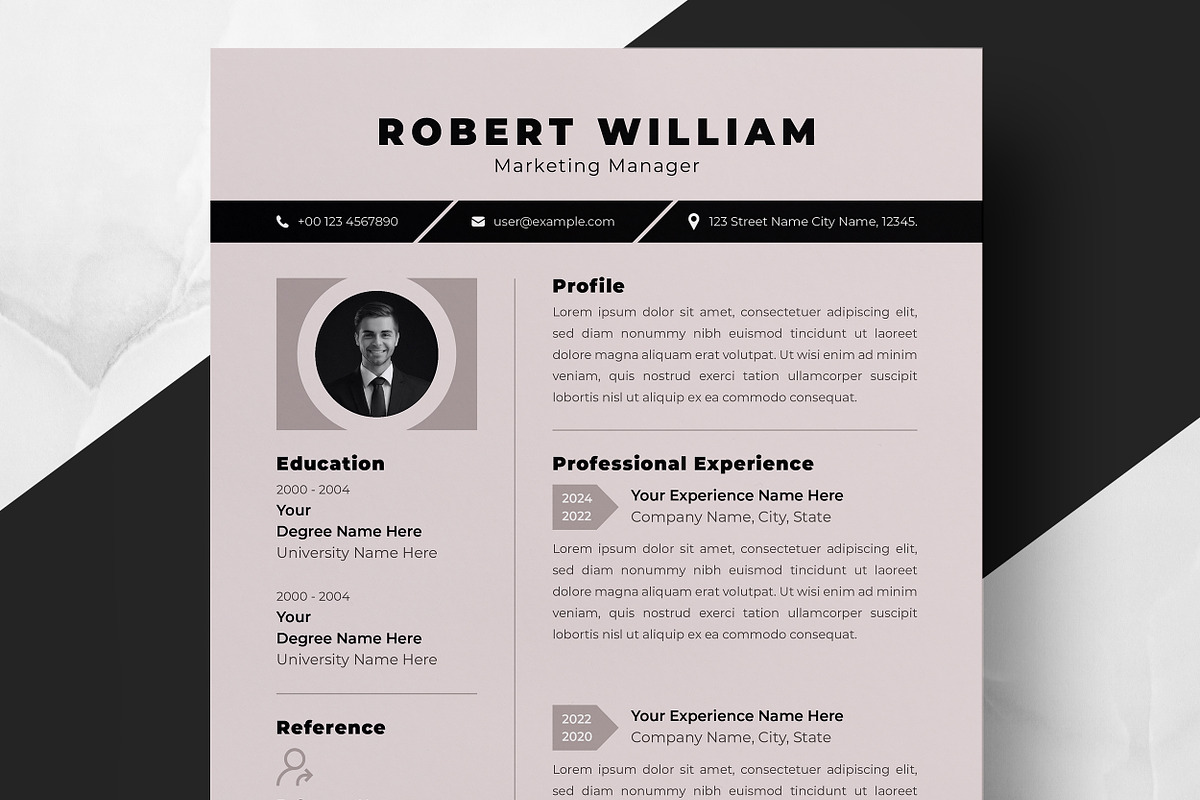 Neutral Toned CV Template