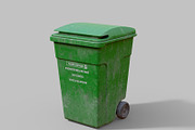 Green Parisian trash bin, an Object 3D Model by happy brush (Thumbnail 1 of 9)