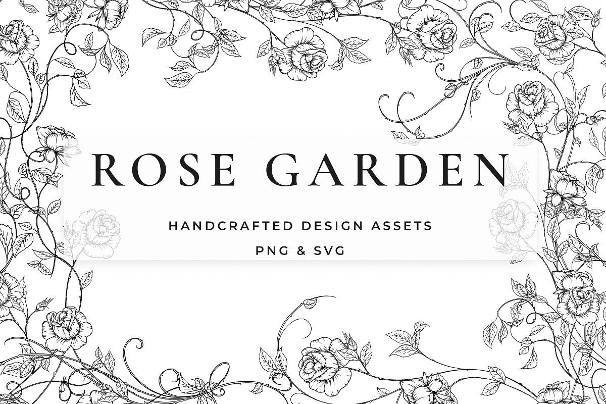 Rose Garden LineArt, a Decorative Illustration by AW Studios (Photo 2 of 11)
