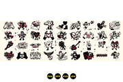 Edgy Vintage Love Tattoo Set, an Illustration by designvectx (Thumbnail 3 of 3)