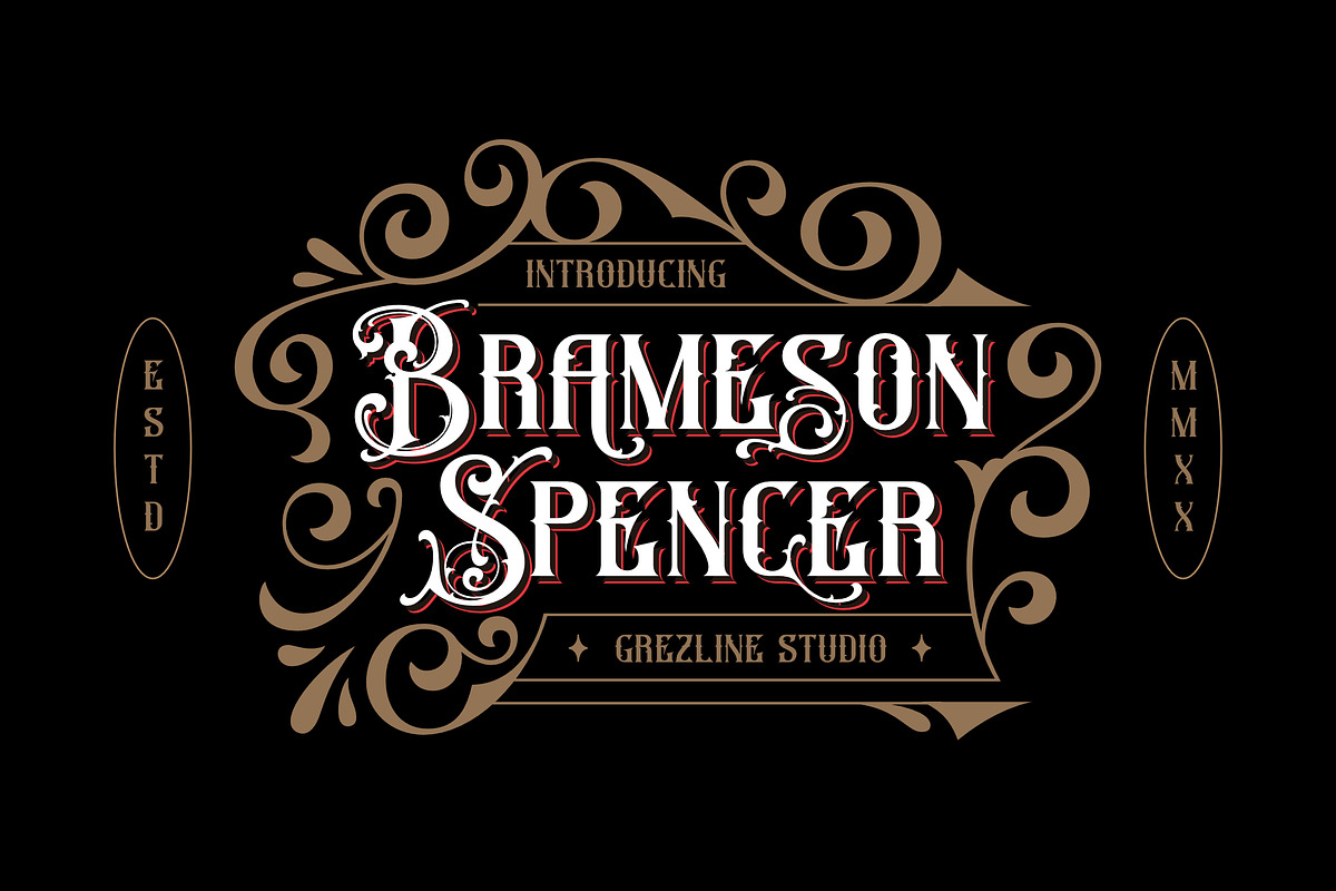 Brameson Spencer - Vintage Font, a Serif Font by Grezline Studio (Photo 1 of 12)