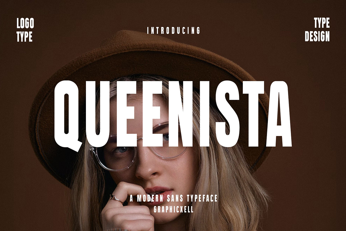 Queenista Sans Serif Font Typeface, a Sans Serif Font by Graphicxell (Photo 1 of 5)