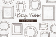 Vintage Frames Vector Cliparts, an Object Graphic by Panna Limon Store (Thumbnail 1 of 7)