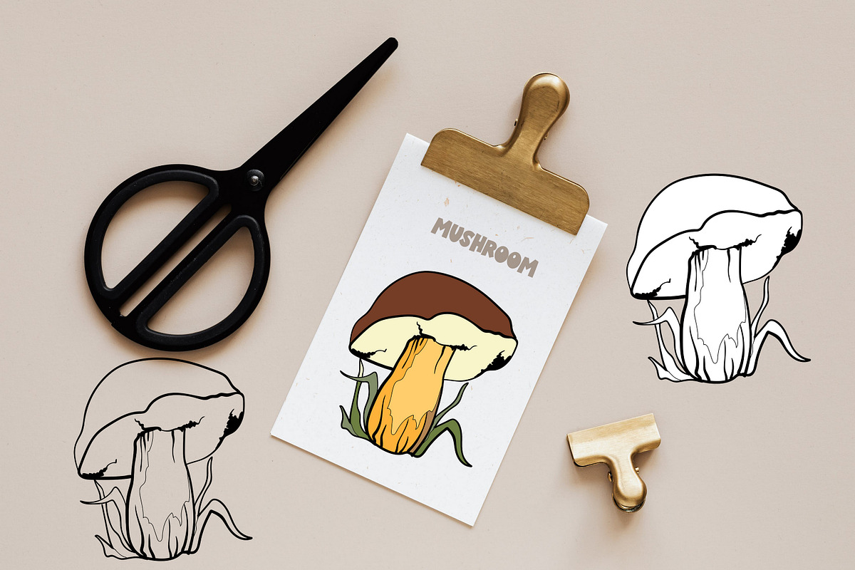 Mushrooms - vector clipart, a Decorative Illustration by Glass Cat Design (Photo 2 of 9)