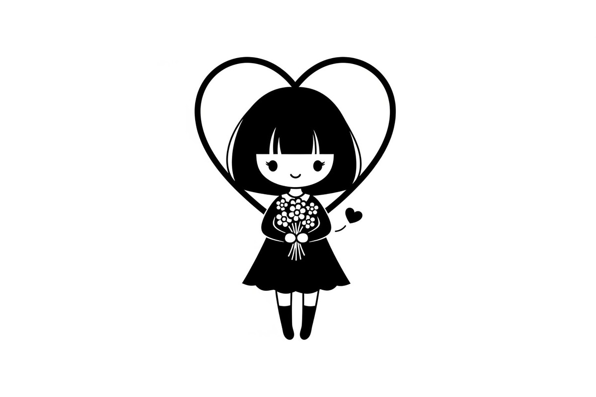 Cute Love Girl Silhouette Bundle, an Illustration by Designs_River (Photo 45 of 53)