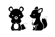 Cute Forest Animal Silhouette Bundle, an Illustration by Creativeshirt (Thumbnail 39 of 54)