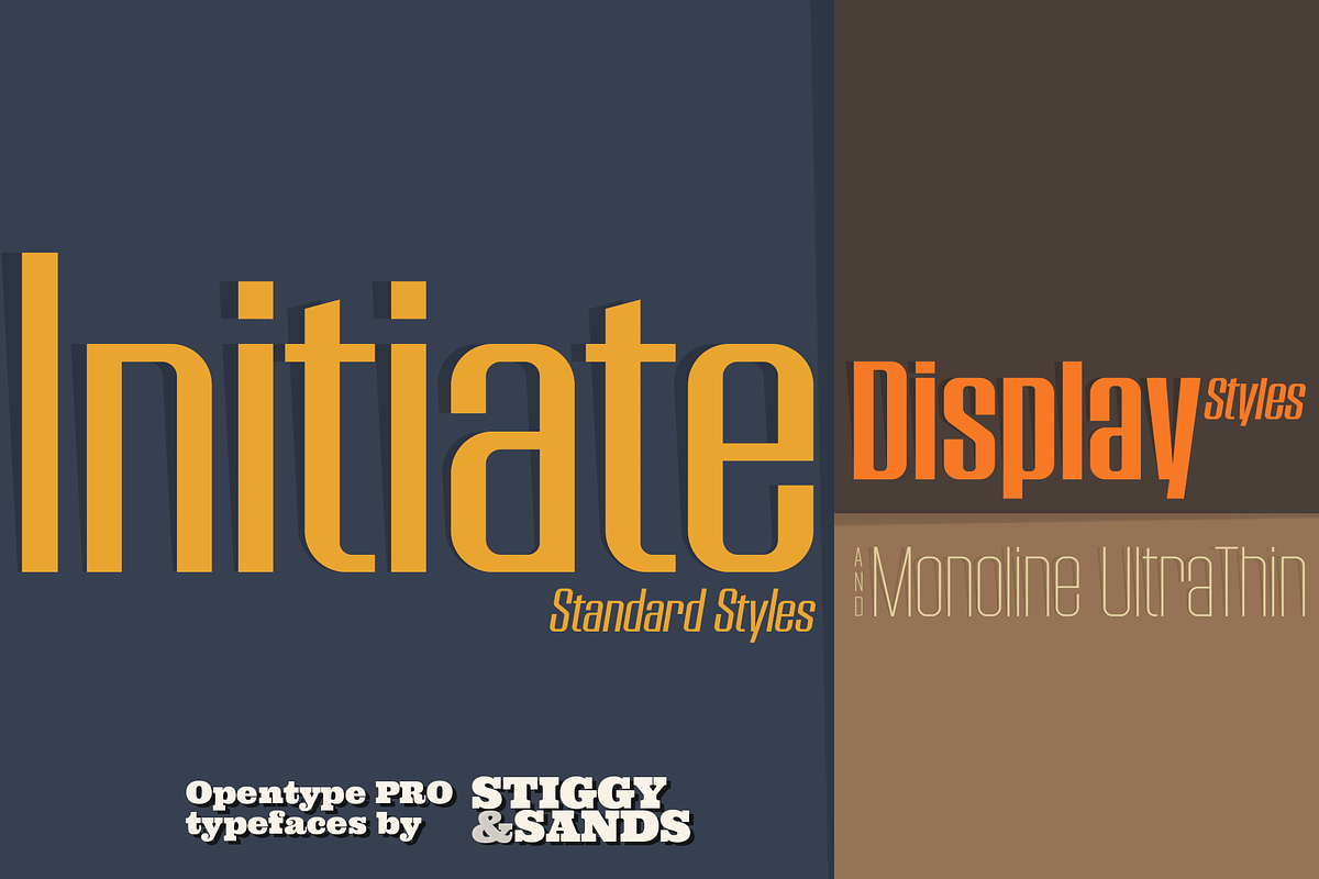 Initiate Collection, a Sans Serif Font by Stiggy & Sands (Photo 1 of 9)