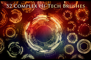 52 Complex Futuristic Circle Brushes