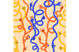 Multicolored human hands with, a Person Illustration by Vectorbuum