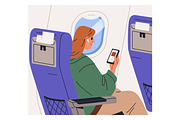 People travel by air in plane set, a Transportation Illustration by Good Studio (Thumbnail 3 of 16)