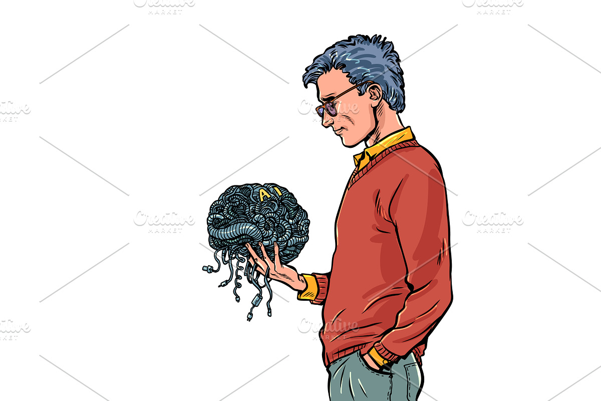 A man's reflection on the creation, a Person Illustration by rogistok