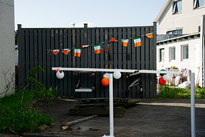 Irish celebration decorations in an outdoor area in Akranes, Iceland, a Photo by AS photostudio