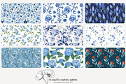 70 blue flower seamless pattern, a Pattern Graphic by Poppy Lane Studio (Thumbnail 3 of 10)