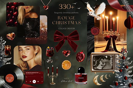 Christmas Collage Creator Winter Red