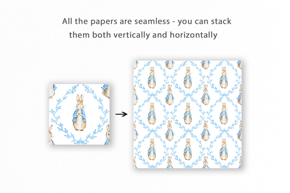 Peter Rabbit Seamless Patterns, a Pattern Graphic by SvetaArtStore (Photo 5 of 7)