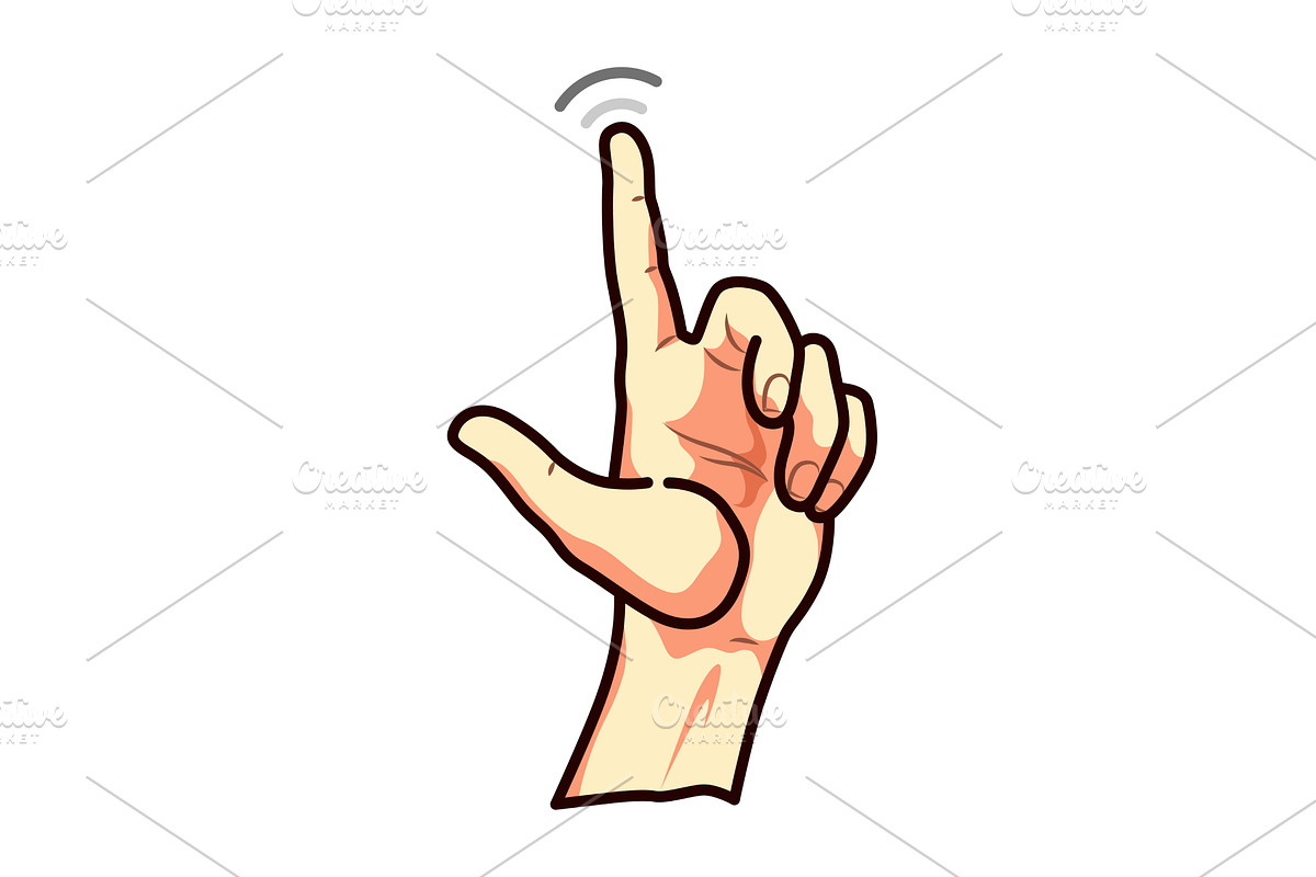 Pointing index finger icon with, a Technology Illustration by the8monkey