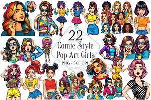 Comic Style Pop Art Girls, a Graphic by designcity5