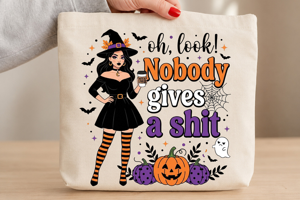 Nobody Gives a Witch PNG Halloween, a Seasonal Illustration by DreamCafeArt (Photo 3 of 7)