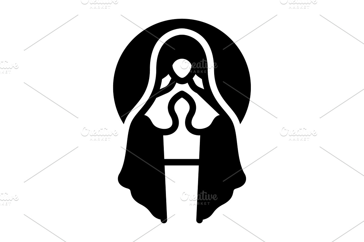 Mary holy virgin solid icon, a Solid Icon by Creative priyanka
