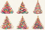 Colorful Christmas Tree Clipart, an Illustration by DreamCafeArt (Thumbnail 5 of 8)