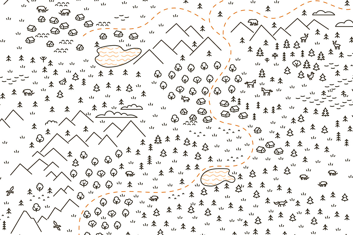 Mountain Map Vector Set, a Transportation Illustration by Ilia Design (Photo 2 of 7)