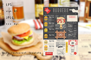 Burger Menu Template, a Templates & Theme by ELFIVETROV DESIGN