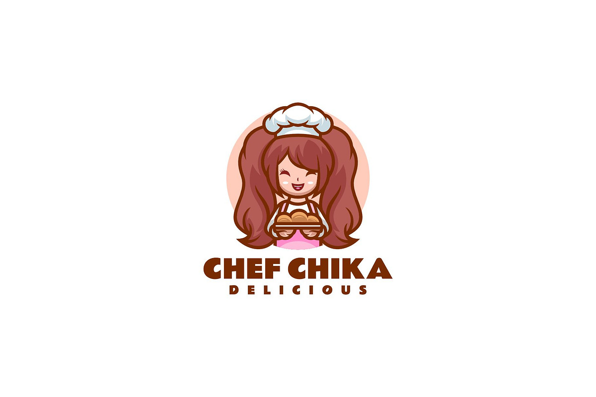 Chef Chika Mascot Logo Design, a Branding & Logo Template by Artnivora.Std (Photo 1 of 2)