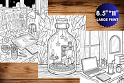Book Lover Adult Coloring Pages, a Brochure Template by LA Design (Thumbnail 6 of 7)