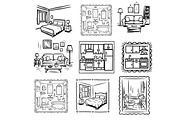 Funny doodle apartment interiors svg, an Object Graphic by SketchArtStudio (Thumbnail 2 of 3)
