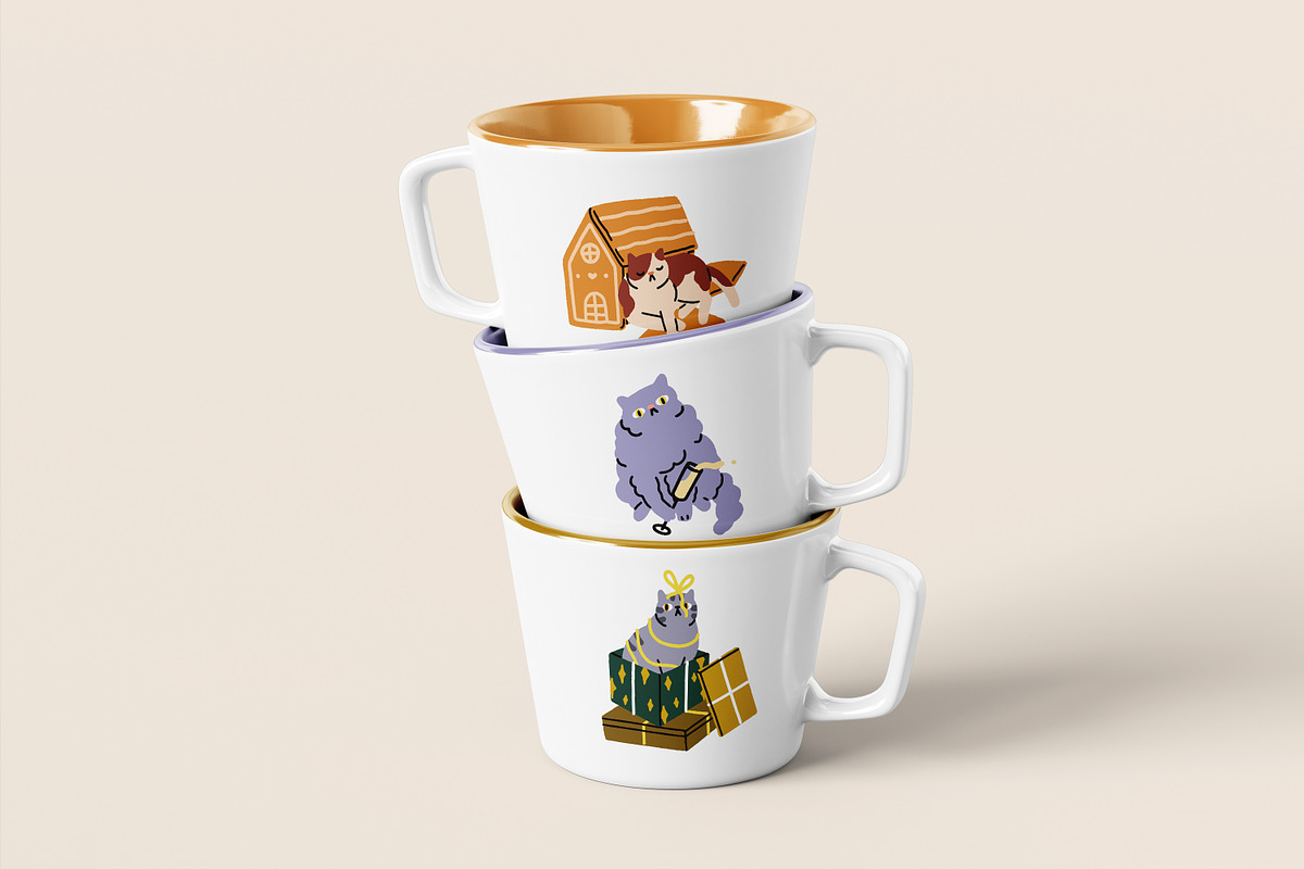 Cute, funny Christmas cats set, an Animal Illustration by Good Studio (Photo 21 of 22)