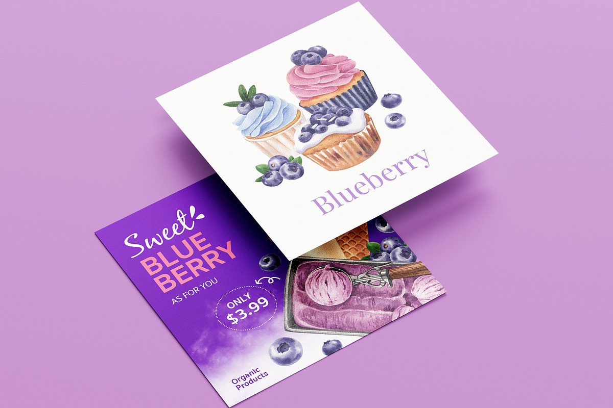 Blueberry Watercolor Hand Drawn, a Food Illustration by CreativeValuation (Photo 15 of 17)